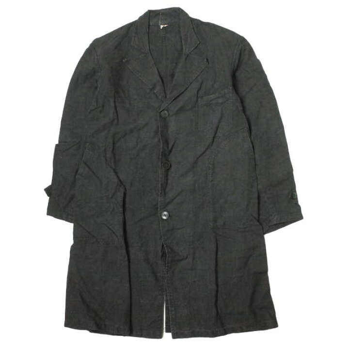 楽天市場】フレンチヴィンテージ ブラックリネンアトリエコート 44  