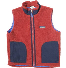 PATAGONIA パタゴニア 14AW KIDS Retro-X Vest レトロXフリースベスト 65618 M COCR(RED/NAVY) ボア トップス【中古】【PATAGONIA】