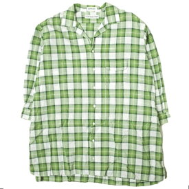 INDIVIDUALIZED SHIRTS x BEAMS BOY インディビジュアライズドシャツ ビームスボーイ 別注 アメリカ製 チェックワイドワンピース ONE SIZE グリーン 長袖 シャツ 開襟 トップス【中古】【INDIVIDUALIZED SHIRTS × BEAMS BOY】