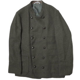 KENNETH FIELD ケネスフィールド 日本製 MARCHE COOK JACKET ウールアルパカ コックジャケット S ダークブラウン カウレザー アウター【中古】【KENNETH FIELD】