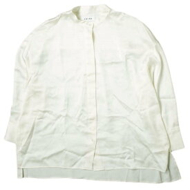SACRA サクラ 日本製 サテンバンドカラーシャツ 120612031 38 オフホワイト 長袖 トップス【中古】【SACRA】