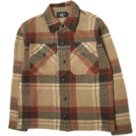 RRL ダブルアールエル 22AW WOOL PLAID WORK SHIRT SWEATER バーズアイジャカード ウールチェックワークシャツジャケット 782871307001 XS ORANGE/TAN Double RL 定価12万 セーター JUMPER アウター【中古】【RRL】