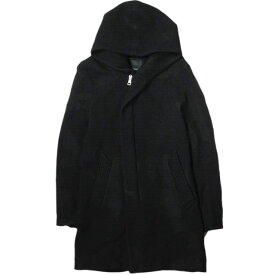 1piu1uguale3 ウノピュウノウグァーレトレ 日本製 neck zip trnch coat(long) ネックジップトレンチコート ロング MRK082 WOL049 IV(M) ブラック ニット 定価154,000円 アウター【中古】【1piu1uguale3】