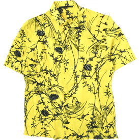 HAIDER ACKERMANN ハイダーアッカーマン 17SS Floral Printed Silk Short Sleeve Shirt フローラルプリントシルクショートスリーブシャツ S イエロー 半袖 薔薇 トップス【中古】【HAIDER ACKERMANN】