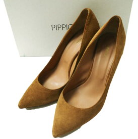 PIPPICHIC ピッピシック 日本製 Pointed toe 8.5cm heel pumps ポインテッドトゥスエードヒールパンプス PP15-PPP11 37(24cm) CARAMEL シューズ【中古】【PIPPICHIC】