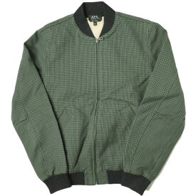 A.P.C. アーペーセー PLAID BOMBER JACKET チェックボンバージャケット 24203-1-31231 XS KHAKI リブ ブルゾン アウター【中古】【A.P.C.】