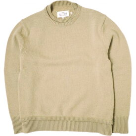 MAISON MARGIELA 4 14 メゾンマルジェラ 22AW イタリア製 Elbow Patch Crew Neck Sweater 5G エルボーパッチクルーネックニット SI1GP0001 S18064 S BEIGE セーター レイヤード スエード プルオーバー マルタン トップス【中古】【MAISON MARGIELA】