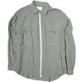 well ウェル 21AW 日本製 Zip Shirt ギンガムチェック キュプラジップシャツ WB21YY02 2 BLACK 長袖 トップス【中古】【well】