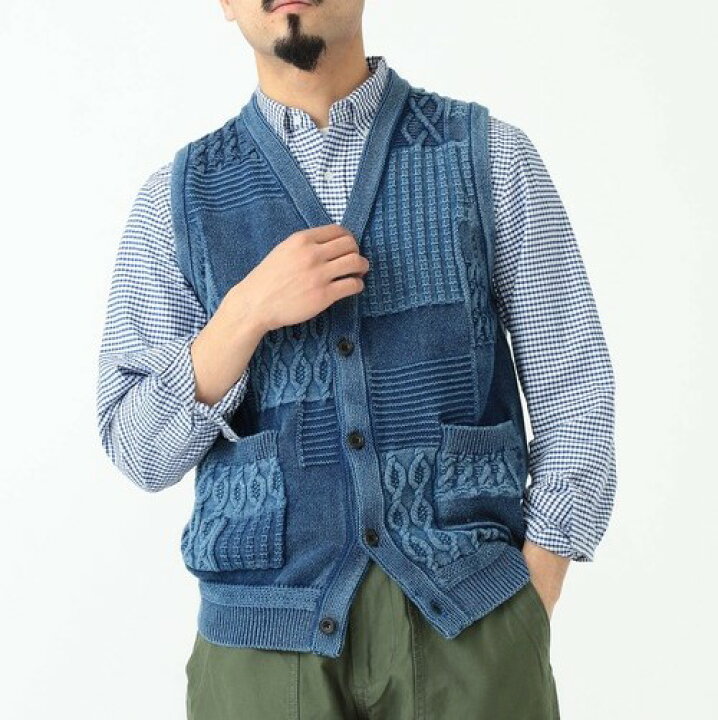 楽天市場】BEAMS PLUS ビームスプラス インディゴケーブルベスト 