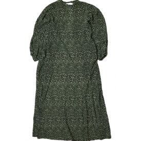 6 ROKU BEAUTY&YOUTH UNITED ARROWS ロク ビューティーアンドユース ユナイテッドアローズ 日本製 SILK KOBANA ONE PIECE シルク小花柄ワンピース 1626-299-2950 38 ブラック マキシ ロング ドレス トップス【中古】【6 ROKU BEAUTY&YOUTH UNITED ARROWS】