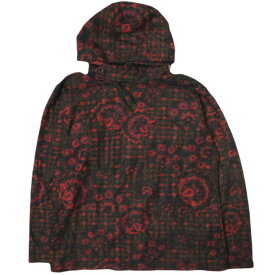 Engineered Garments エンジニアードガーメンツ アメリカ製 Long Sleeve Hoody - Floral Knit フローラルニット プルオーバーパーカー S RED/BLACK トップス【中古】【Engineered Garments】