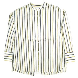 TICCA ティッカ 日本製 バンドカラーストライプビッグシャツ TAHS-309-06 Free ホワイト 長袖 ノーカラー SOMELOS トップス【中古】【TICCA】
