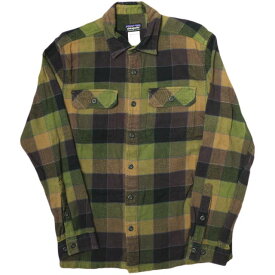 PATAGONIA パタゴニア 11AW M's Fjord Flannel Shirt メンズフィヨルドフランネルシャツ 53947 S LBK(オリーブ/パープル) 長袖 オーガニックコットン チェック トップス【中古】【PATAGONIA】