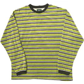 BEAMS ビームス 22AW ベロアボーダーイージーTシャツ 11-14-0025-458 S LIME 長袖 トップス【中古】【BEAMS】