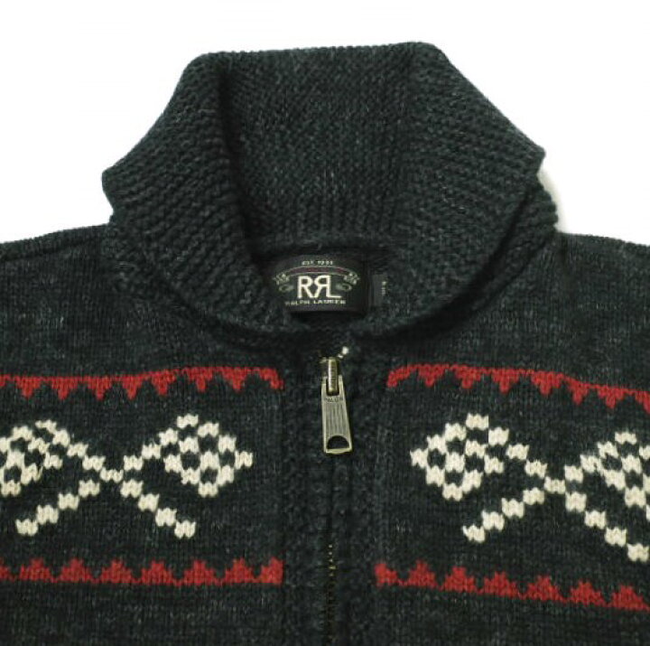 楽天市場】RRL ダブルアールエル Car Motif Cotton Wool Zip Cardigan 