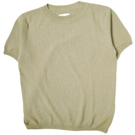 ALLEGE アレッジ 日本製 S/S COTTON KNIT ショートスリーブコットンニット AL15S-KN09 1 ベージュ セーター 半袖 クルーネック プルオーバー スタンダード トップス【中古】【ALLEGE】