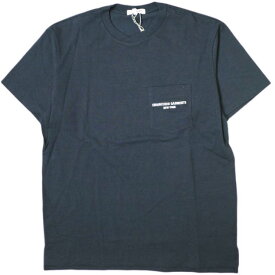 Engineered Garments エンジニアードガーメンツ アメリカ製 Printed Cross Crew Neck T-shirt - LOGO EMB クロスオーバークルーネックポケットTシャツ M NAVY 半袖 トップス【新古品】【中古】【Engineered Garments】