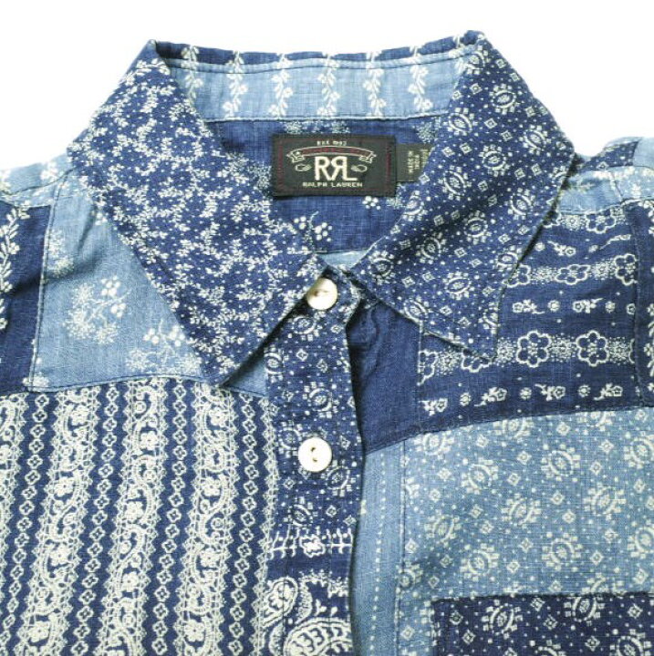 楽天市場】RRL ダブルアールエル バンダナパッチワークリネンシャツ 