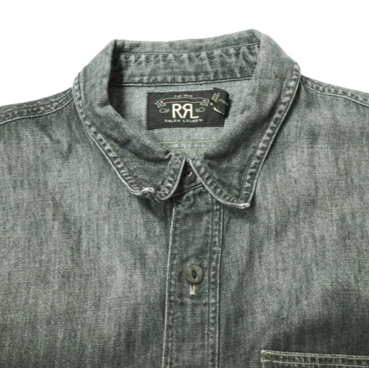 楽天市場】RRL ダブルアールエル BLACK DENIM WORK SHIRT ブラック  