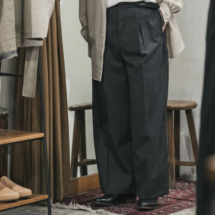 楽天市場】WIRROW ウィロウ 23SS 日本製 WOOL TROPICAL WIDE SLACKS 