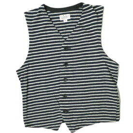 FWK by ENGINEERED GARMENTS エフダブリューケー エンジニアードガーメンツ アメリカ製 コットンジャージーVネックボーダーベスト 1 グレー/ネイビー ジレ トップス【中古】【FWK by ENGINEERED GARMENTS】