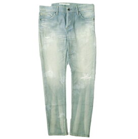 e JEANS イージーンズ 日本製 岡山児島 ダメージ＆汚れ加工 ストレッチスリムデニムパンツ e-801 3 B.INDIGO ボタンフライ ジーンズ 定価33,000円 ボトムス【新古品】【中古】【e JEANS】