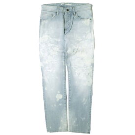 e JEANS イージーンズ 日本製 BIG BELLY STRAIGHT 岡山児島 ハードリメイク＆ブリーチ加工 ストレッチスリムデニムパンツ e-805 1 Blue Damage ボタンフライ ジーンズ 定価33,000円 ボトムス【新古品】【中古】【e JEANS】