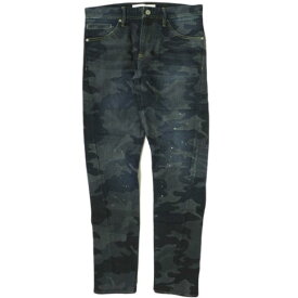 e JEANS イージーンズ 日本製 e-802 TWIST 岡山児島 ペイントカモフラージュジョグデニムパンツ 173204301 1 INDIGO CAMOUFLAGE ジップフライ スキニー ジーンズ 定価35,200円 ボトムス【新古品】【中古】【e JEANS】