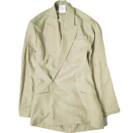 HED MAYNER ヘドメイナー 22SS FALLING BACK DOUBLE BREASTED JACKET オーバーサイズ リネンダブルジャケット SS22_J22 XS BEIGE 定価158,400円 アウター【新古品】【中古】【HED MAYNER】