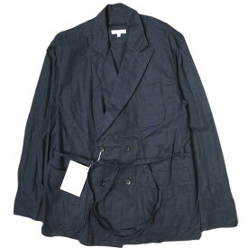 Engineered Garments x BEAMS PLUS エンジニアードガーメンツ ビームスプラス 別注 アメリカ製 M.Z.JACKET 4Bダブルブレストジャケット S ネイビー ラペル取り外し ガウン ローブ アウター【新古品】【中古】【Engineered Garments × BEAMS PLUS】