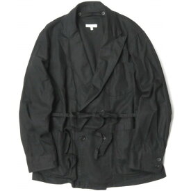 Engineered Garments x BEAMS PLUS エンジニアードガーメンツ ビームスプラス 別注 アメリカ製 M.Z.JACKET 4Bダブルブレストジャケット S ブラック ラペル取り外し ガウン ローブ アウター【中古】【Engineered Garments × BEAMS PLUS】