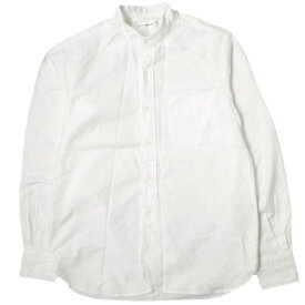 SCYE BASICS サイベーシックス 日本製 2023年モデル SUPIMA COTTON OXFORD GRANDAD COLLAR SHIRT スーピマコットンオックスフォードグランダッドカラーシャツ 5723-33547 34 WHITE 長袖 定価36,300円 バンドカラー トップス【中古】【SCYE BASICS】