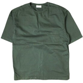 LEMAIRE ルメール 22SS BUTTON NECK TOP コットンツイル ボタンネックプルオーバーシャツ M221 TO132 LF729 46 DARK SLATE GREEN 半袖 トップス【中古】【LEMAIRE】