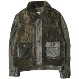 RRL ダブルアールエル 24AW GRIZZLY JACKET シアリングパネルドレザージャケット MNRROTW16020148 M Dark Brown 革ジャン Double RL グリズリー 熊ジャン アウター【新古品】【中古】【RRL】