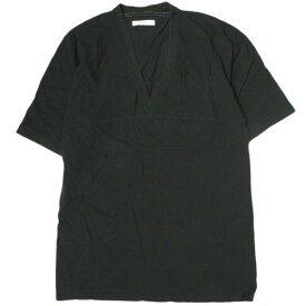 FUMIKA＿UCHIDA フミカウチダ 日本製 COTTON DEEP V OVER SHOULDER TEE VネックTシャツ FU-J-CT004 S BLACK 半袖 トップス【中古】【FUMIKA＿UCHIDA】