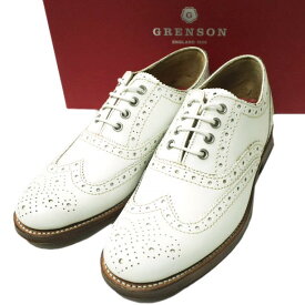 GRENSON グレンソン ROSE ウイングチップフルブローグシューズ 210028 UK6D(25cm) WHITE 定価49,500円 革靴 シューズ【新古品】【中古】【GRENSON】