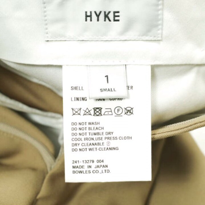 楽天市場】HYKE ハイク 24SS 日本製 DOESKIN TAPERED PANTS ドスキン 