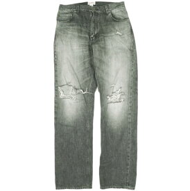 KAMIYA カミヤ 24SS 日本製 Denim Pants クラッシュ加工 ウォッシュドデニムパンツ G12PT029 L BLACK MYne MAISON MIHARA YASUHIRO ジップフライ ジーンズ ボトムス【中古】【KAMIYA】