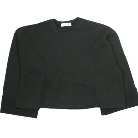 SACRA サクラ 24AW 日本製 WOOLEN COTTON TOP ウールコットントップス 124550091 38 BLACK トレーナー プルオーバー トップス【中古】【SACRA】