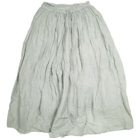 maison de soil メゾンドソイル インド製 コットンリネンギャザースカート 2 グレー ロング イージー ボトムス【中古】【maison de soil】