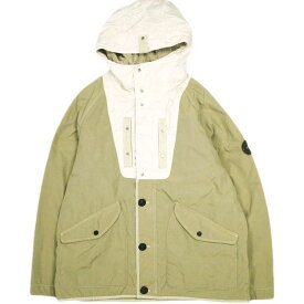 STONE ISLAND ストーンアイランド 24AW NYLON PANAMA WITH NEW SILK LIGHT GARMENT DYED パナマ織り フーデッドジャケット 8115Q0819 XL Biscuit(V0094) 定価200,200円 ボアライナー アウター【中古】【STONE ISLAND】