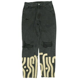 INPERFECT DENIM x CITYSHOP インパーフェクトデニム シティショップ 24AW 別注 JEANS TYPE A 抜染＆ダメージ加工 リメイクデニムパンツ 24030043000430 Free BLACK ジップフライ ジーンズ ボトムス【中古】【INPERFECT DENIM × CITYSHOP】