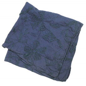 Engineered Garments エンジニアードガーメンツ アメリカ製 Flower Embroidered Bandana 花柄刺繍 ハンカチーフ Navy バンダナ ポケットチーフ【中古】【Engineered Garments】