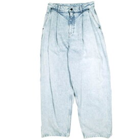 HED MAYNER ヘドメイナー 25SS イタリア製 PLEATED DENIM PANTS 2プリーツデニムパンツ HMMA67021A HA190 XS LIGHT/PASTEL BLUE ワイド バギー ジーンズ 定価101,200円 ボトムス【新古品】【中古】【HED MAYNER】