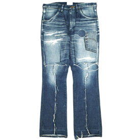 CHANGES チェンジーズ 日本製 REMAKE PATCHWORK DENIM PANTS リメイクパッチワークデニムパンツ Free Indigo Wrangler フレア ジーンズ ジップフライ ボトムス【中古】【CHANGES】
