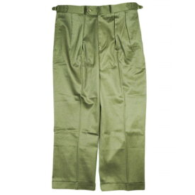BARRY BRICKEN バリーブリッケン アメリカ製 2プリーツツイルトラウザーズ BB-SK-5-SB 34 OLIVE チノ パンツ ボトムス【新古品】【中古】【BARRY BRICKEN】