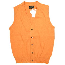 BEAMS PLUS ビームスプラス Button Knit Vest Solid ボタン ニットベスト 11-05-0125-048 M ORANGE セーター ウール トップス【新古品】【中古】【BEAMS PLUS】