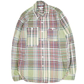 Engineered Garments エンジニアードガーメンツ アメリカ製 Work Shirt - Cotton Madras Plaid マドラスチェックワークシャツ S Khaki/Navy/Red 長袖 トップス【中古】【Engineered Garments】
