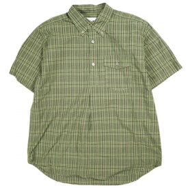 Engineered Garments エンジニアードガーメンツ アメリカ製 Popover BD Shirt - Cotton Plaid ポップオーバーボタンダウンシャツ S Olive 半袖 プルオーバー チェック トップス【中古】【Engineered Garments】