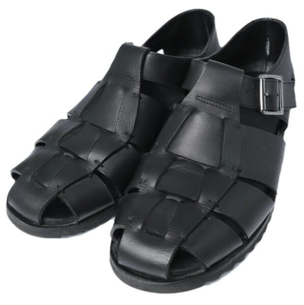 PARABOOT x UNITED ARROWS パラブーツ ユナイテッドアローズ 別注 COMBI PACIFIC コンビ パシフィック レザー グルカサンダル 40(24.5-25cm) NOIR BLACK シューズ【中古】【PARABOOT × UNITED ARROWS】